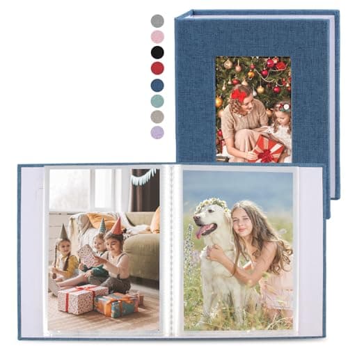 vivinin 2 Pack Photo Album 4x6, Linen Cover Photo Book, Small Photo Album Book for 36 Pockets Hold 72 Pictures, Picture Book for Photos Family Anniversaries Baby Vacations(Blue)