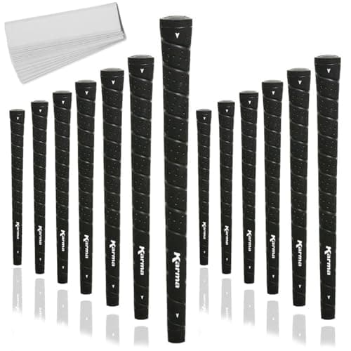 Karma Wrap Black Standard Golf Grips 13 Grips with Tape Strips