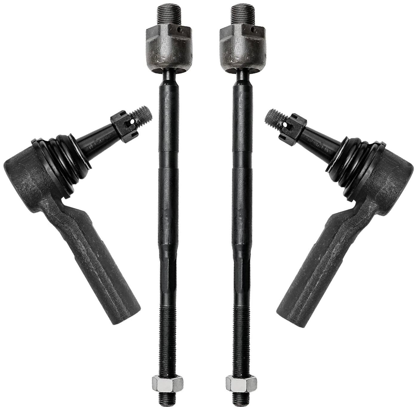 Detroit Axle 4 Front Tie Rods for 20102015 Chevrolet Camaro 2011 2012 2013 2014 Complete Front Inner and Outer Tie Rods Replacement