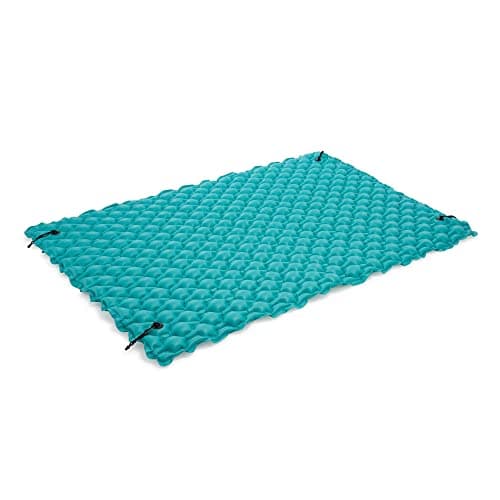 Intex 56841EP Giant Inflatable Floating Water Mat Relaxing Platform Pad for Pools and Lakes with 4 Connect n Float Connectors Teal