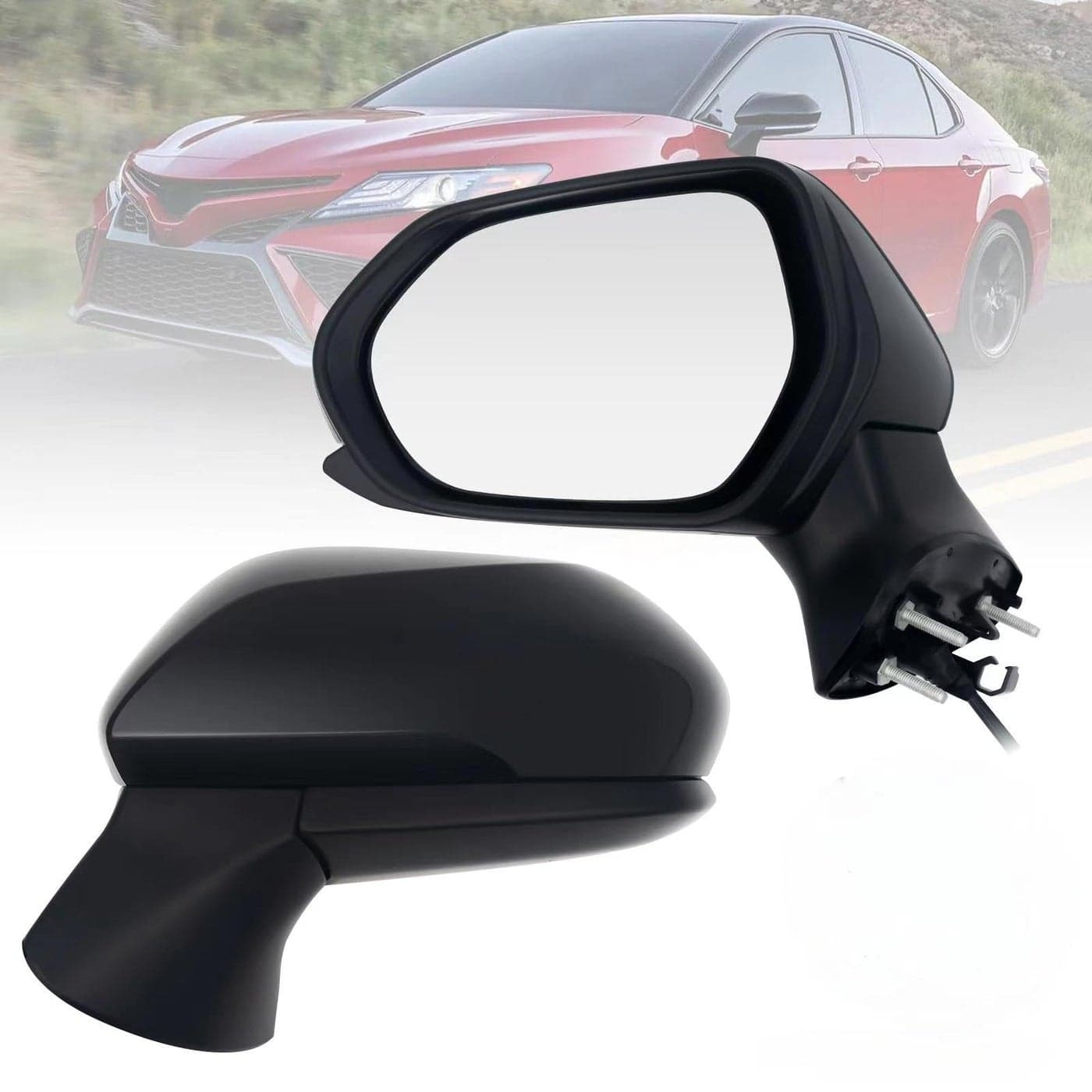 Driver Side View Mirror Compatible With Toyota Camry 20182022 3Pins Manual Folding Power Glass Non Heated Non Blind Spot Rear View Mirror