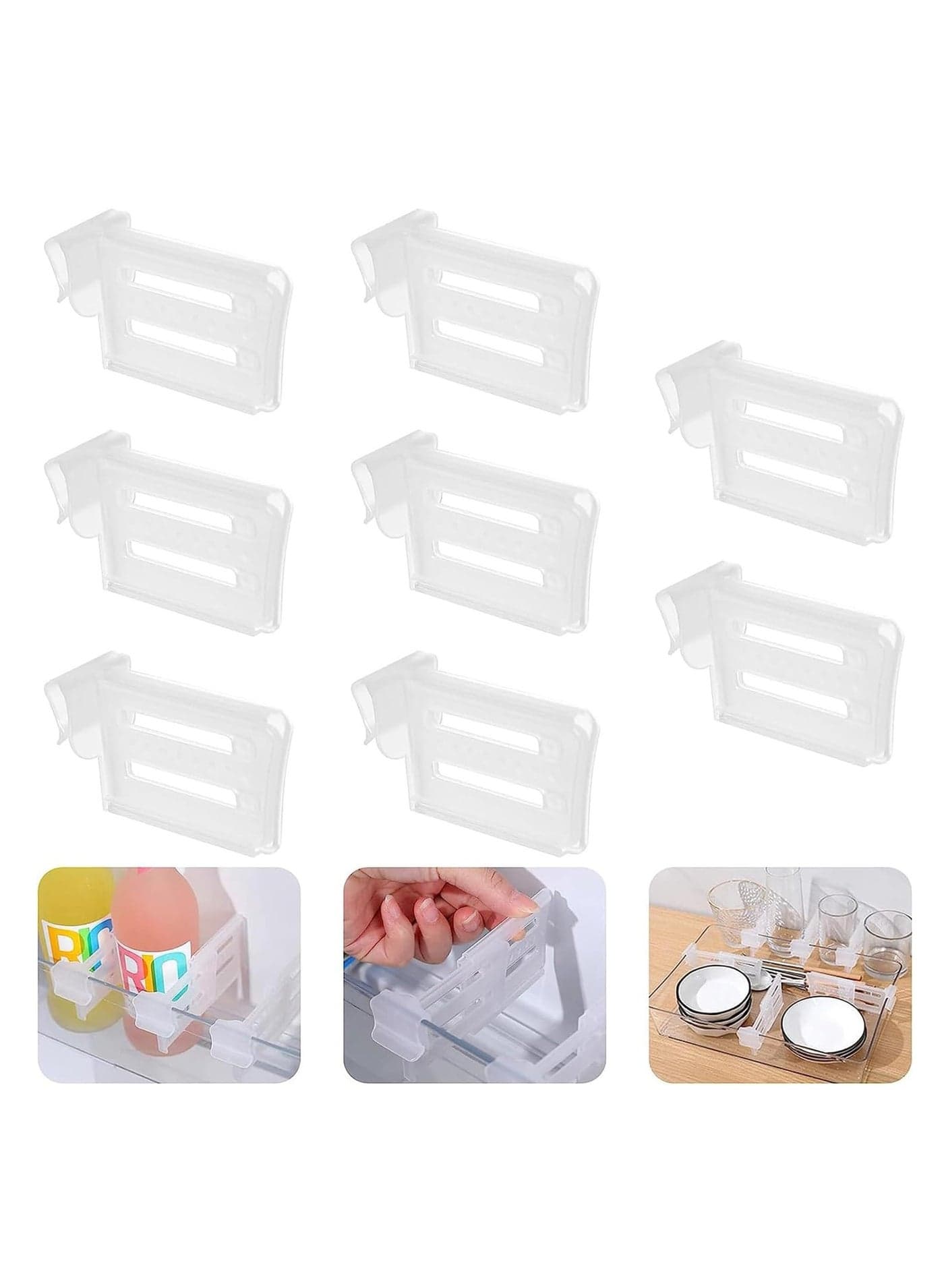 8Pcs Fridge Divider Refrigerator Door Organizer Drawer Adjustable Separators