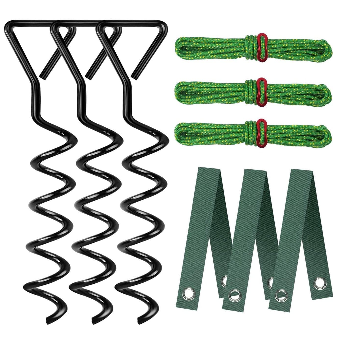 FCENDS Tree Stake Kit Heavy Duty Spiral Tree Stakes and Supports for Straightening Leaning or Young Trees Protects from Harsh Weather