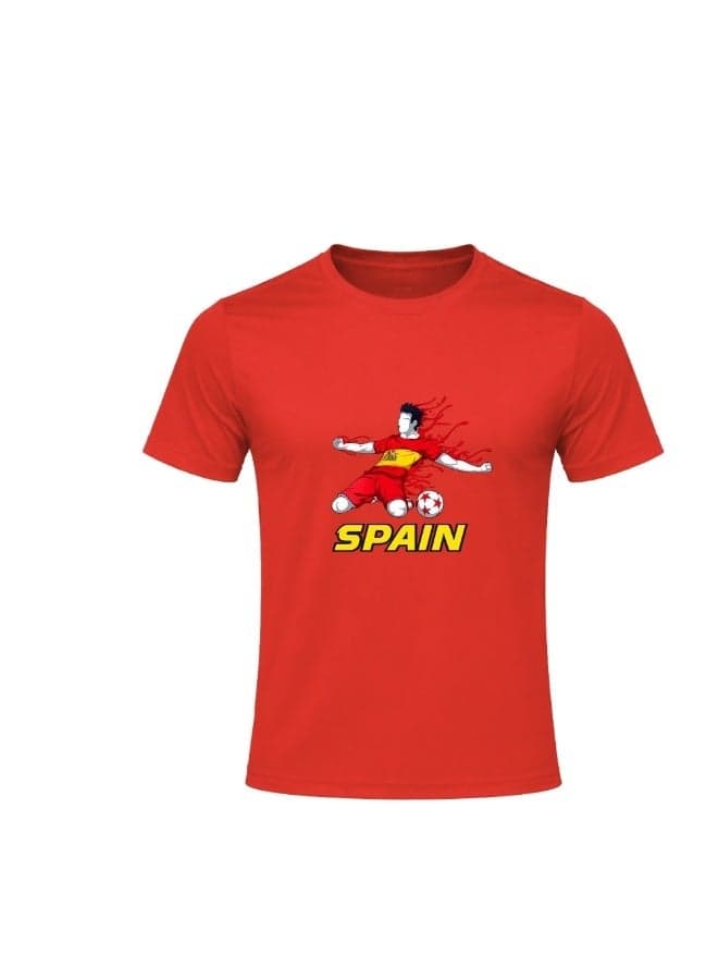 Spain Football World Fans printed T-Shirts Supporting The Football Team Jersey T-Shirts For Men|Women|Kids To Win The Cup