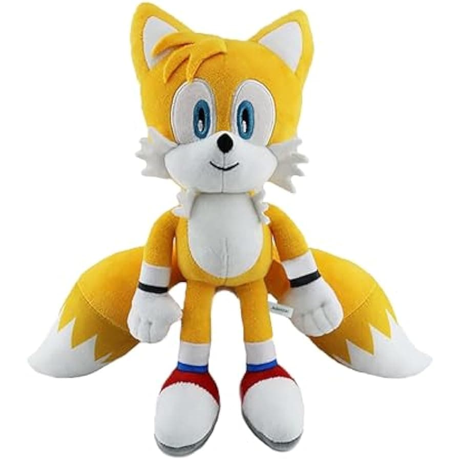 Yellow Sonic Plush Action Figure Animal Hedgehog Super Sonic Ray Flying Squirrel Movie Plush Gift Plush for Kids Boys Girls Sonic The Hedgehog Toy Tails Plush, Knuckles Plush 12 Inches