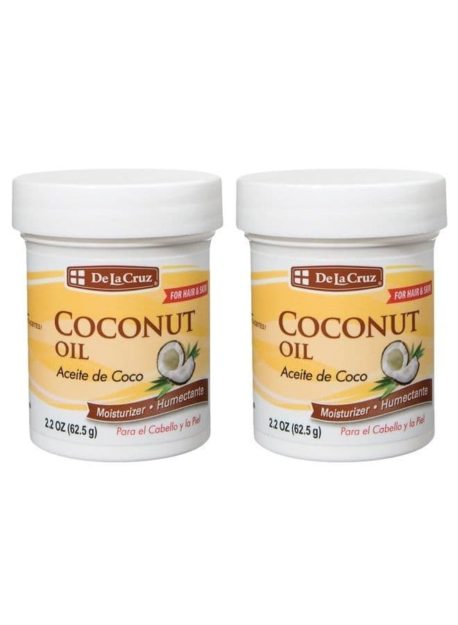 Coconut Oil - Expeller Pressed Coconut Oil for Skin and Hair - Natural Moisturizer for Skin and Hair - 2.2oz (2 Jars)