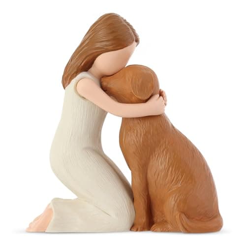 Hensonever Love My Dog Figurines Statues Dog Angel Friendship Remembrance Gifts Sculpted HandPainted Figures for Dog Lovers