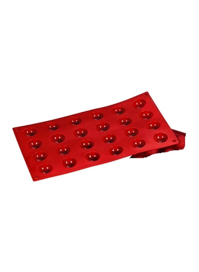 Classic Red Semi Sphere Mold 24 Cavity 30 by 15 Millimeters