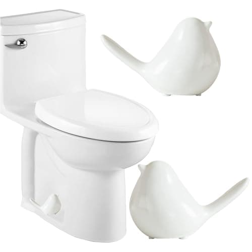 Ceramic Bird Toilet Bolt Covers Decorative Toilet Bolt CapsSet of 2 Toilet Caps for Bottom of Toilet Toilet Screw Cover Caps for Bolts Bathroom Decor Acessories Easy Installation White