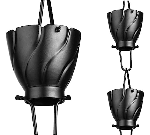 Monarch Rain Chains Aluminum Akira Black Rain Chains for Gutters – 8.5 ft Black Decorative Rainchain Outdoor Durable Heavy Duty Gutter Chain Downspout, Modern Rainchains for Outside