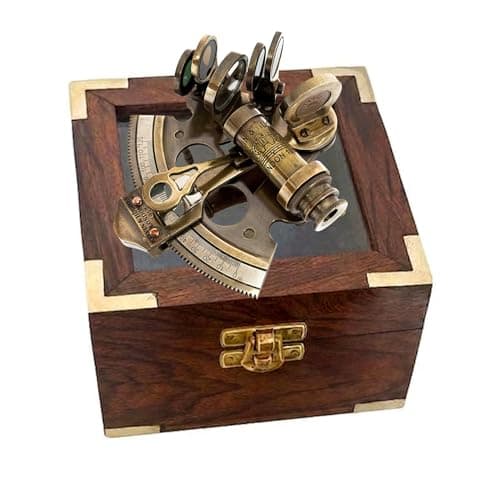 Nautical Bronze Sextant – Solid Brass Maritime Astrolabe | Vintage Ship Navigation Instrument for Nautical Decor, Collectibles, Maritime Gifts, and Navigational Tools