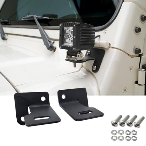ZORASEN Windshield Hinge Light Mounting Brackets Fit for 87-06 Jeep Wrangler TJ YJ