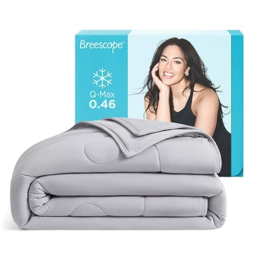 Breescape Cooling Comforter King Size - BlendTek Q-Max>0.46 Tech, Breathable Blanket for Hot Sleepers & Night Sweats Relief, Premium Lightweight Summer Bedding, 106x96 Inches, Misty Gray