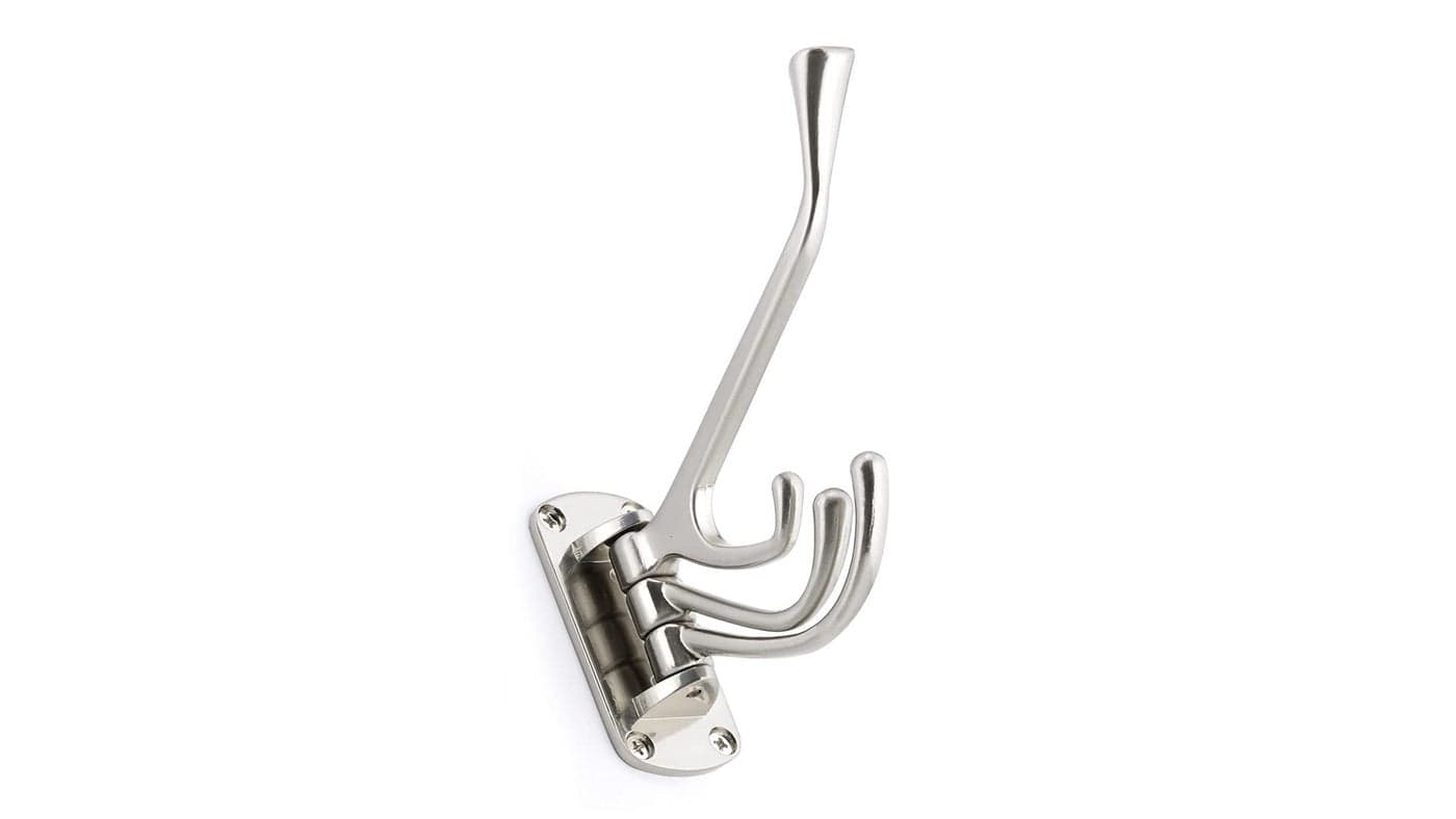 Richelieu Hardware NH027300195 Nystrom Triple Utility Swivel Hook Brushed Nickel