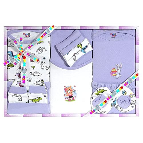 DADDY - G® New Born Unisex Baby's Gift Set -13 Pieces (Purple)