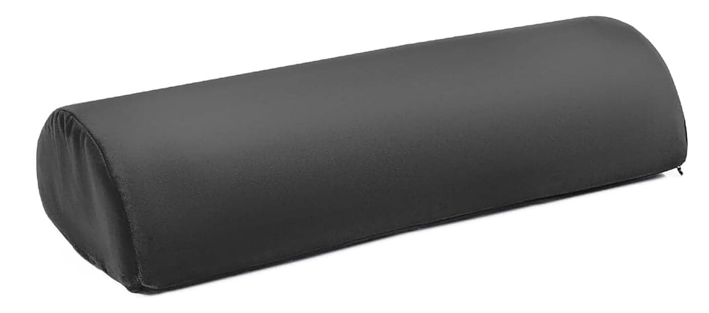 Best Buy box Half Moon Bolster Pillow with Memory Foam Top Multi Purpose Head Neck Knee Leg and Back Support Pillow for Effective Body Posture Improvement Dark Gray