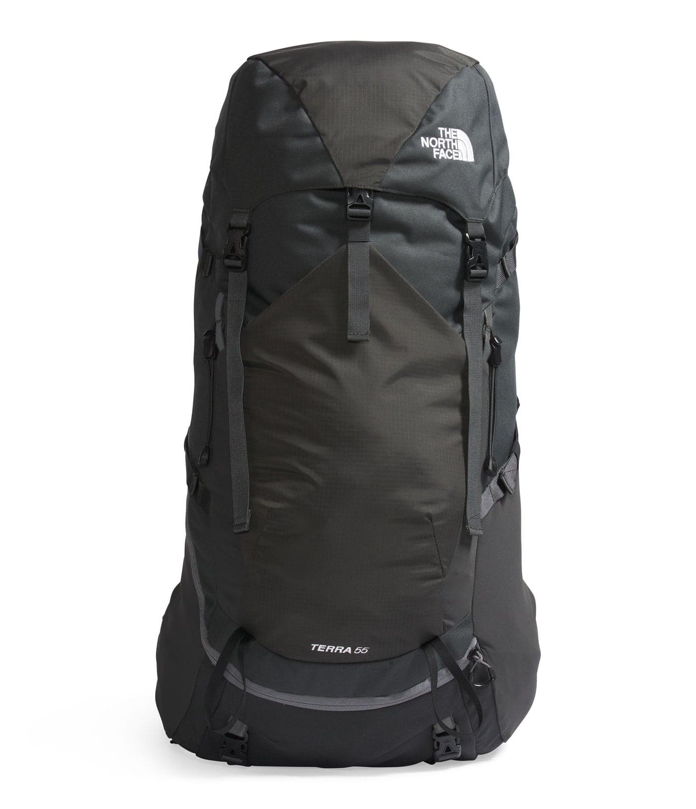 The North Face Women's Terra 55 Backpack | Hiking Pack with Women-Specific Fit, Padded Hipbelt, Cinch-Top Opening, Pole & Ice Axe Attachments, Asphalt Grey/TNF Black-NPF, Medium/Long