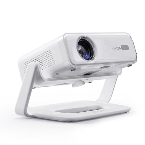 Aurzen Multi-Angle Projector Stand, 180° Rotation, Compatible EAZZE D1R, D1, D1G & Most Projectors (¼-Inch Screw, Gimbal Stand, White)