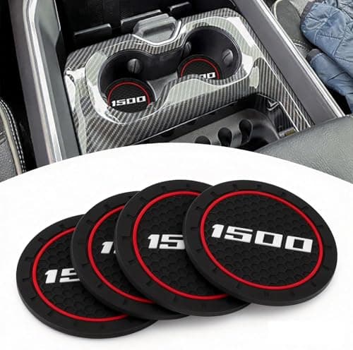 Cup Holder Coasters for Ram 1500 Compatiable with Dodge Ram 1500 Accessories Cup Holder Coasters for Dodge RAM 1500 Water Proof Red Pack of 4