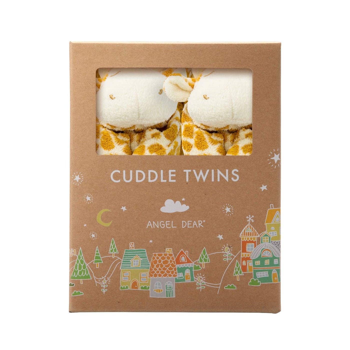 Angel Dear - Brown Giraffe, Cuddle Twins Blankie Set, 2 Count (Pack of 1)