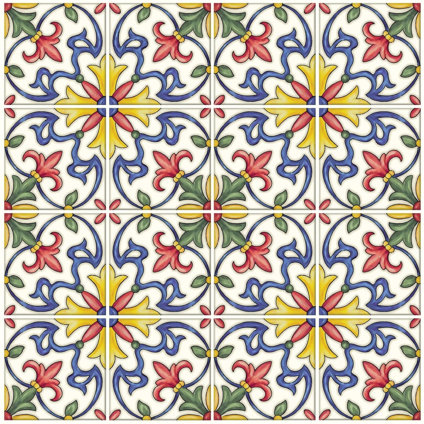 In Home NH2365 Tuscan Tile Peel Stick Backsplash Tiles Standard Multicolor