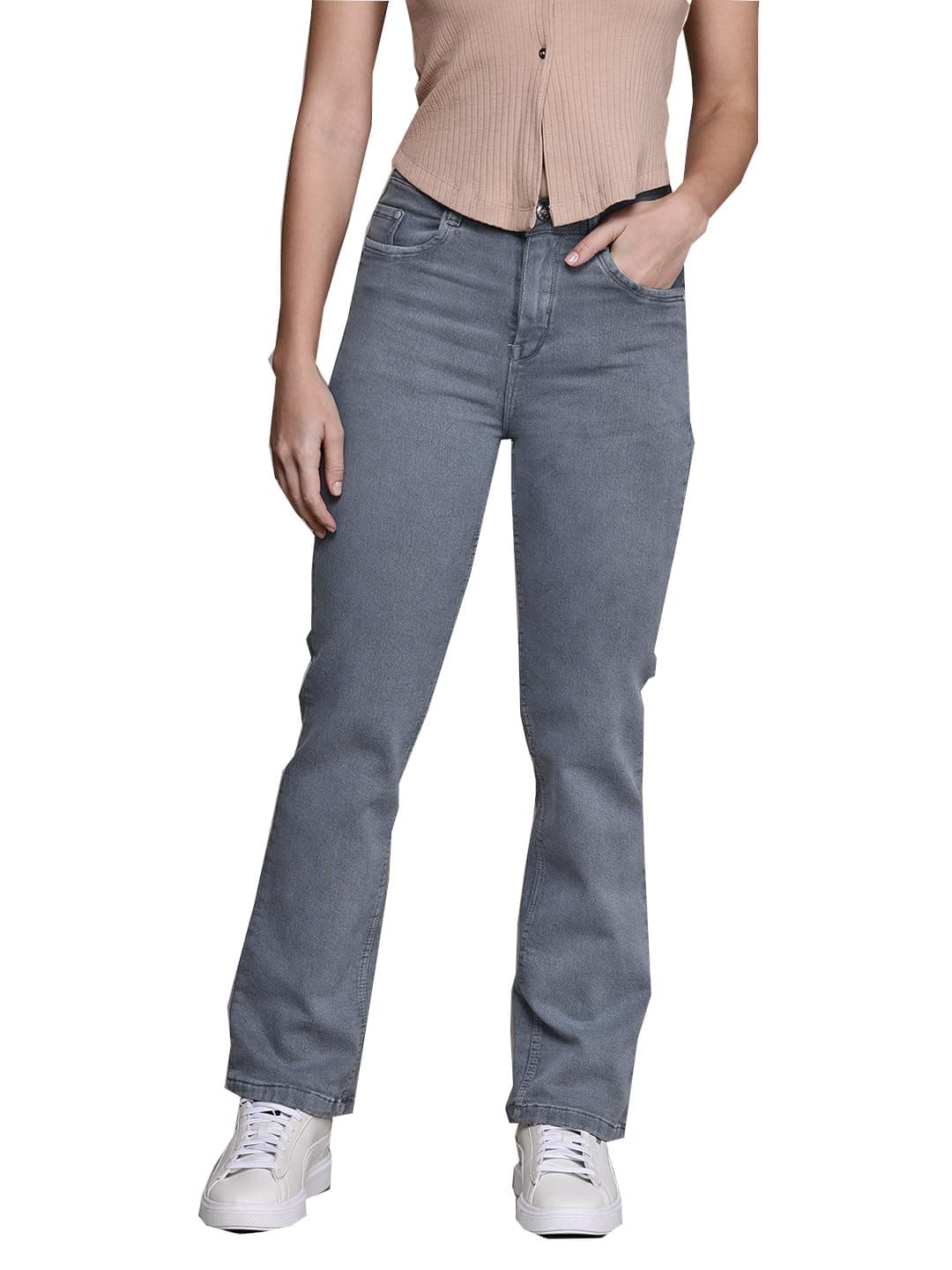 Nifty Women's Denim Stretchable Straight Fit Jeans (1457_Gry_38_Grey_38)