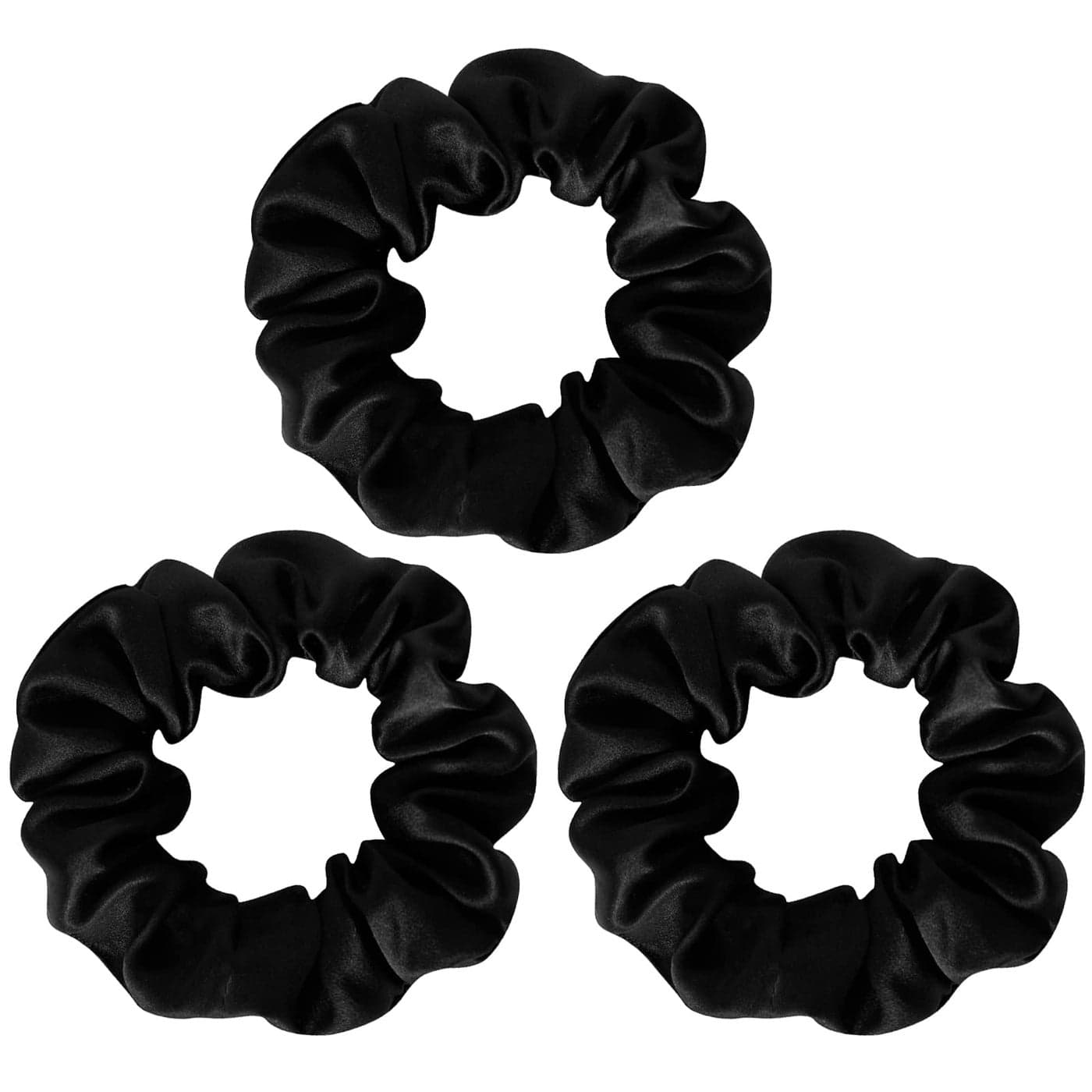 SOBONNY Black Silk Scrunchies for Women 100 Mulberry Silk Hair Ties for Night Sleep Scrunchies for Girls No Damage Frizz Prevention for Hair Hair Accessories3pack