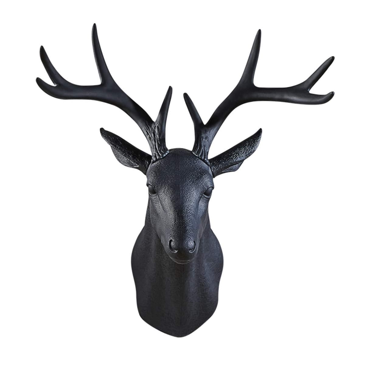 Notakia 20 Inch Large Wall Charmers Faux Deer Head Taxidermy Handmade Farmhouse Rustic Wall Decor With Antlers Black