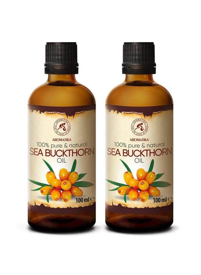 AROMATIKA Sea Buckthorn Oil 3.4 Fl Oz - Pure & Natural - Hippophae Rhamnoides - Carrier Oil for Essential Oils - Base Oil for Nails - Hair - Face & Body Care
