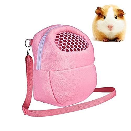 1 PCS Portable White Mesh African Hedgehog Hamster Breathable Pet Dog Carrier Bags Handbags Puppy Cat Travel Backpack (M, White Mesh - Pink, 18 x 22cm/7 x9 inch)