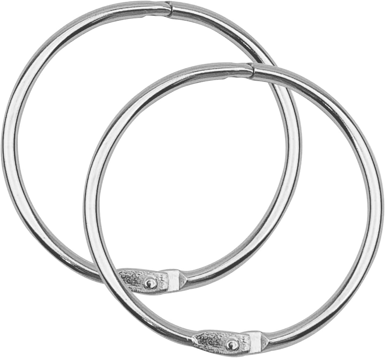 2 Inch 30 Pack Loose Leaf Binder Rings Keychain Key Metal Book Nickel Plated Steel Binder RingsSilver for School Home or Office