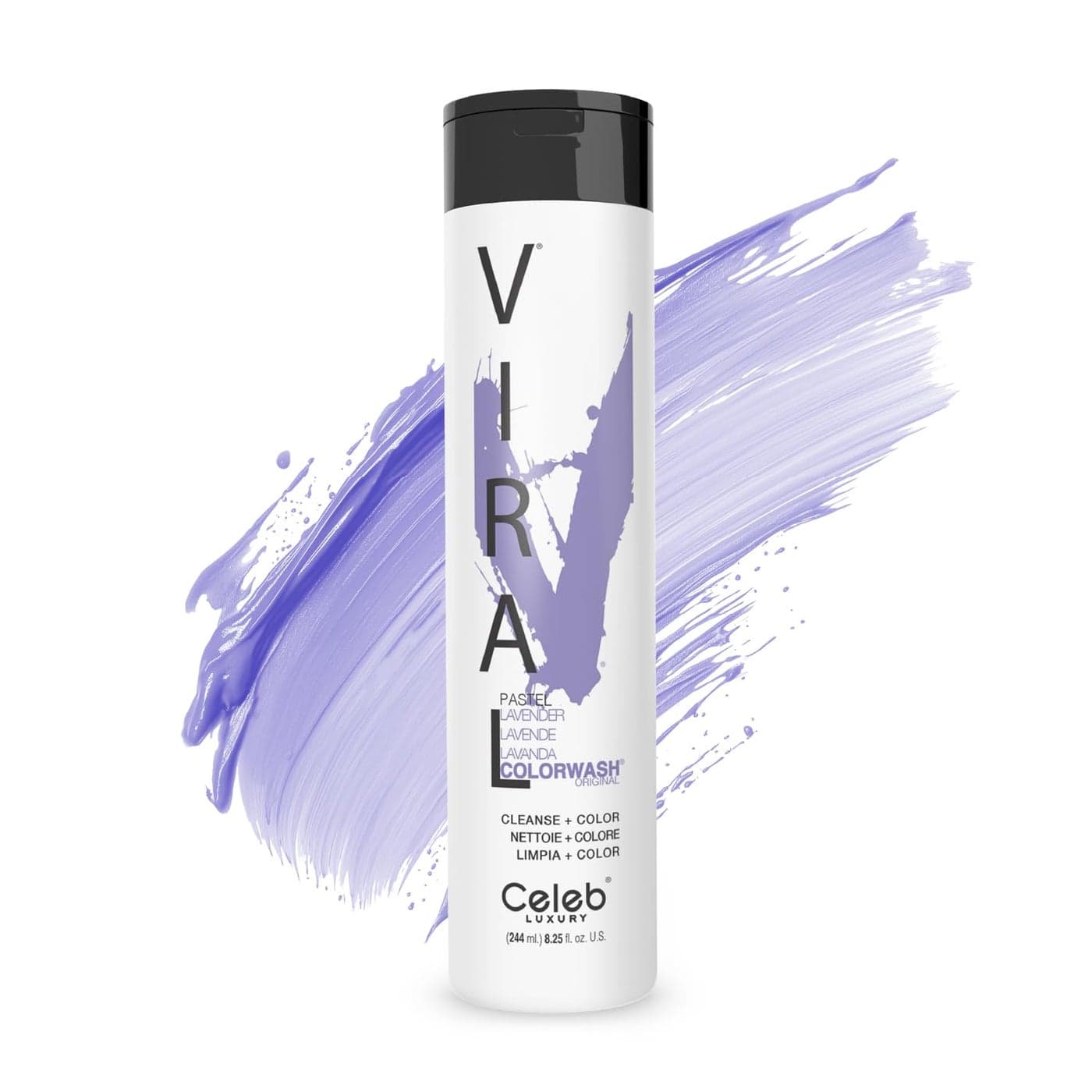 Celeb Luxury Viral Colorwash Professional SemiPermanent Hair Color Depositing Shampoo Pastel Lavender 825 Fl Oz Pack of 1