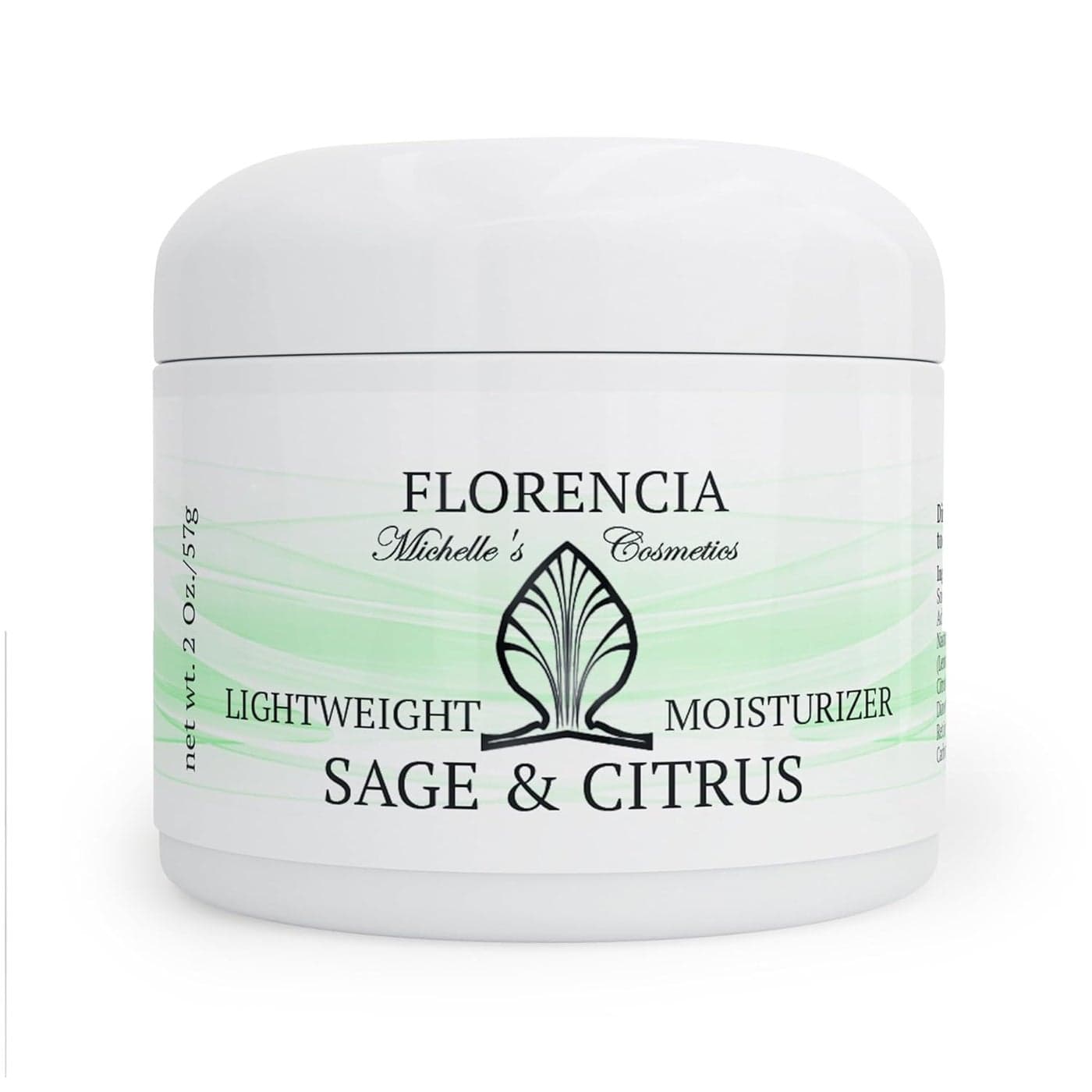 Florencia Sage & Citrus Lightweight Moisturizer - Oil-Free Hydrating Face Cream for Sensitive, Oily, Acne-Prone Skin - Plant-Based, Fast-Absorbing Moisturizer for Combination Skin