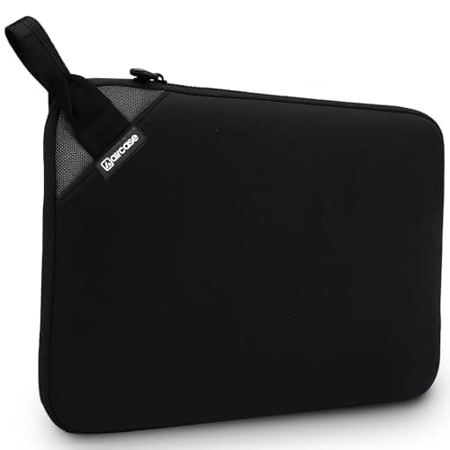 AirCase Premium Laptop/MacBook Sleeve Pouch with top Handle fits Upto 15.6", Padded, Light Weight, wrinklefree Neoprene case Cover Bag,for Men & Women, Water Resistant (Black) - 6 Months Warranty