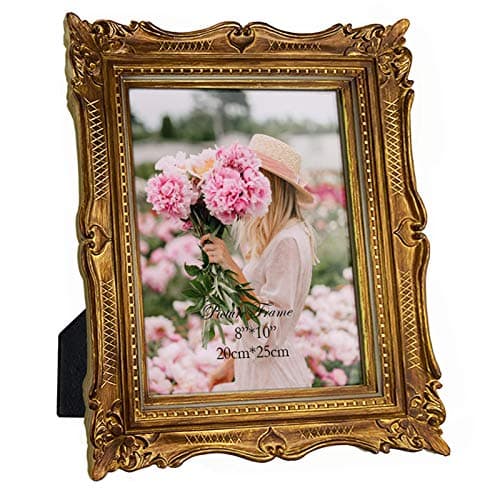 PHAREGE 8x10 Vintage Bronze Picture Frame, Ornate Antique Picture Frame for 8 by 10 Wedding Photo, Photo Frame Displays Horizontally or Vertically On Tabletop