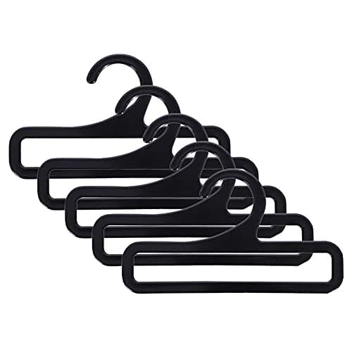 10 Pcs Plastic Scarf Hangers Towel Holders Closet Organizer for Scarves, Ties, Shawls, Belts, Towels (Black)