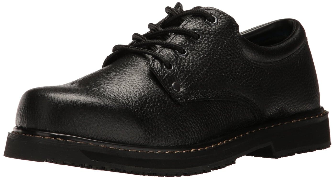 Dr. Scholl's Shoes Men's Harrington II Slip Resistant Work Oxford,Black Leather,13