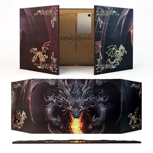 HNCCESG Fantasy RPG DM Screen 3D Embossed Dragon DesignMagnetic Foldable Game Master Screen for Tabletop RolePlaying GamesPremium Gift for RPG Storytellers and Gamers