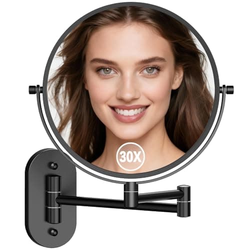 Wall Mounted Makeup Mirror with Magnification, 30X Magnifying Mirror for Wall, Bathroom Mirror for Shaving, Vanity Mirror Wall Mounted for Daily use, 8 Inch