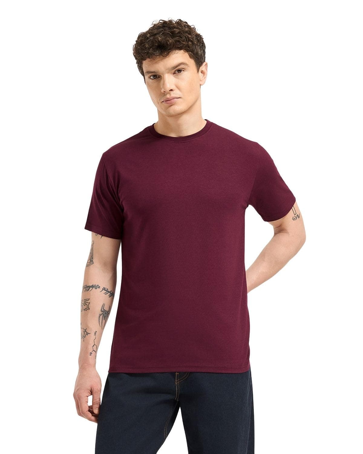Wellbi Bamboo Men’s Tshirt – Ultra-Soft, Breathable & Sustainable | Premium Cotton Blend for Supreme Comfort | Stylish & Eco-Friendly T-Shirt for Men | Tshirt Men Cotton (Maroon, XL)