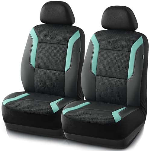 Skechers Memory Foam Car Seat Covers, Air Cool Mesh Thick Seat Covers,Car Seat Covers Front Seats Airbag Compatible, Automotive Comfort Protection for Most Cars,Van,Trucks, SUVs,Green