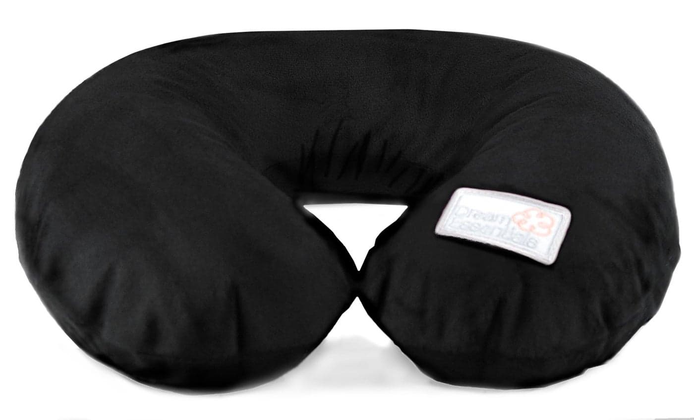 Wild Essentials Inflatable Travel Neck Pillow UShape with Washable Soft Cover Black