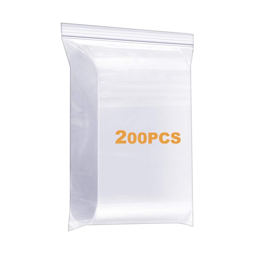 200 Pack 2 x 3 Durable Small Thick Clear Zip Poly Seal Lock Bags Heavy Duty 4 Mil Reclosable Plastic Zip Bag Jewelry Earrings Necklace Ring Coin Beads Pill Zipper Bags