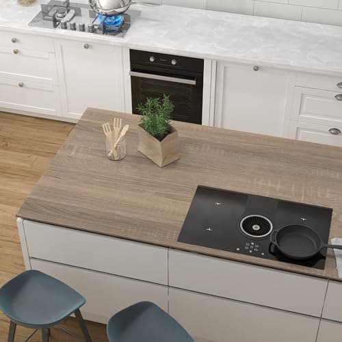 JSEVEM 31354 Extra Wide Thick Light Brown Grey Oak Wood Wallpaper Peel and Stick Brown Gray Oak Wood Grain Contact Paper Vinyl Wood Textured Stickers for Bedroom Walls Kitchen Cupboards Dresser
