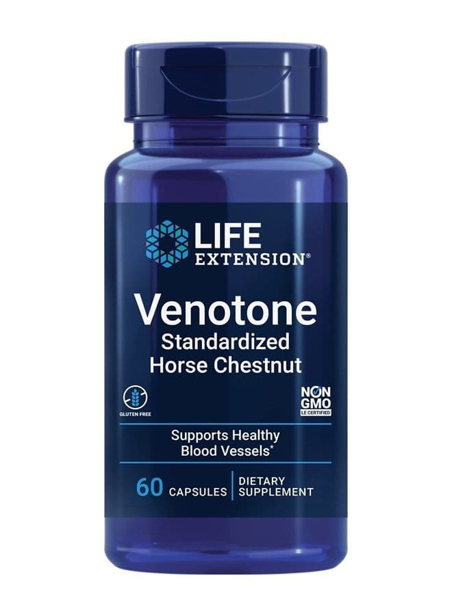 Venotone - Standardized Horse Chestnut Seed Extract Supplement - For Healthy Blood Vessel Support & Leg Comfort - Gluten-Free, Non-GMO - 60 Capsules