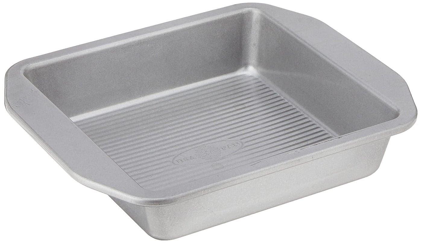 USA Pan 1120BW-3-ABC-1 American Bakeware Classics 8-Inch Square Cake and Brownie Pan, Aluminized Steel