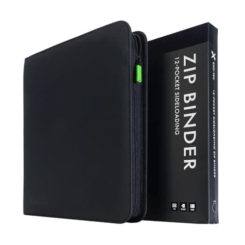 Vault X 12 Pocket Trading Card Zip Binder 480 Cards Premium ExoTec Album Material 20 SideLoading Pages Folder Sports TCG Black