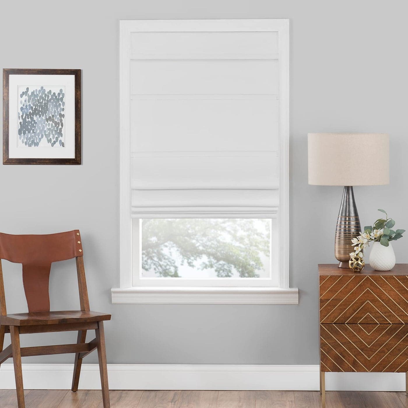 Cordless Roman Shades for Windows 35 Inch Width x 64 Inch Length White Blackout Polyester Window Privacy Blinds for Bedroom Kitchen Dining Room by Achim Home Dcor