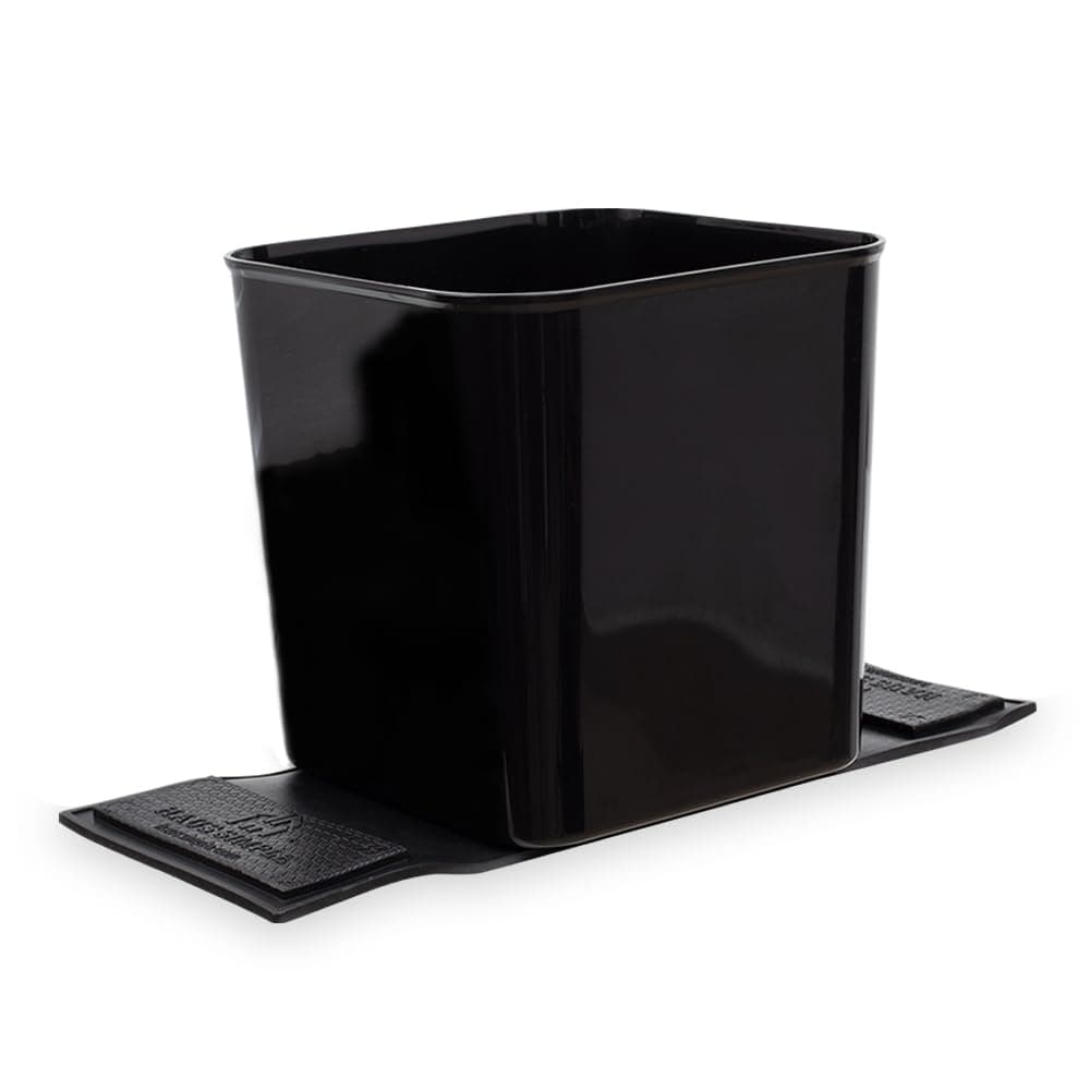 Car Trash Can for Vehicles Leakproof Compact Garbage Bin w Stability Flap AntiSlip Base Portable Trash Holder for Cars Trucks SUVs Minivans Compact Easy to Clean Auto Container Organizer Black