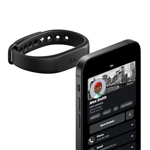 dot. Band - Digital Business Card Wristband - Tap Compatible with iPhone & Android (Black)